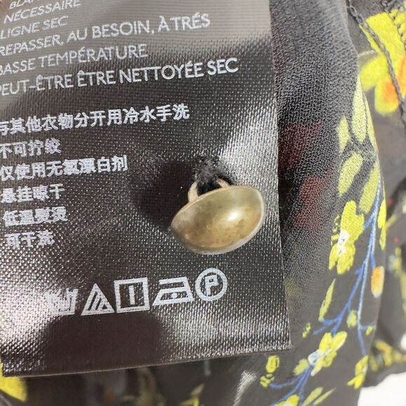 Anthropologie Jamison Tunic Top Small Black Floral Ruffle Semi Sheer Boho - Picture 9 of 12